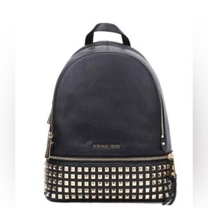 Michael Kors Black Backpack with Gold Accents
